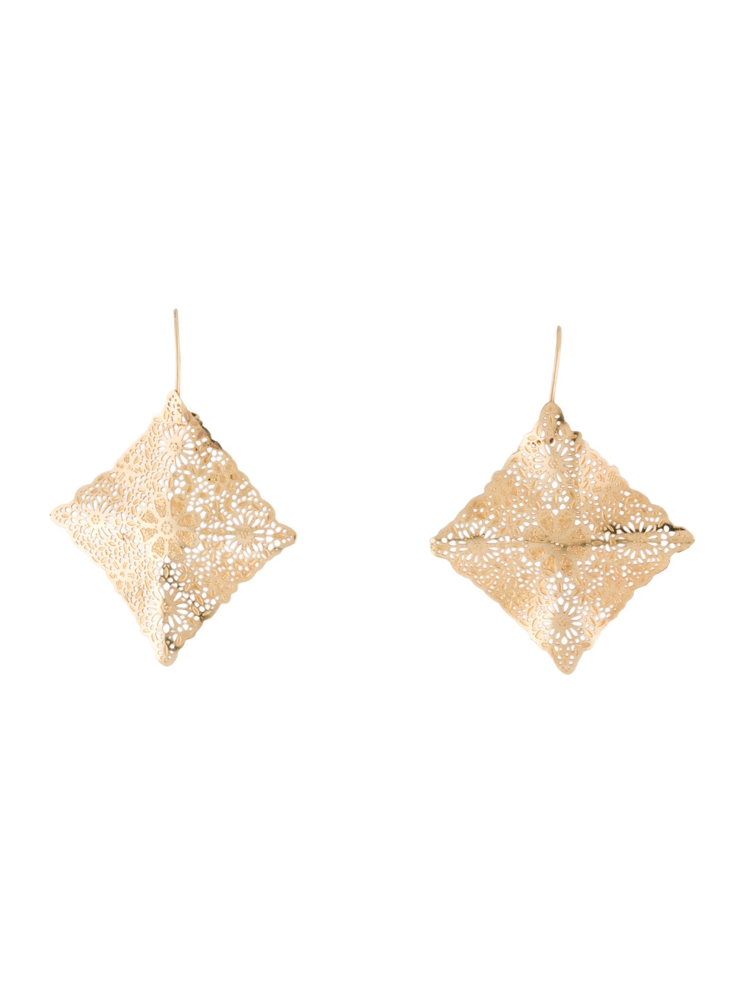 Earrings 14K Square Drop