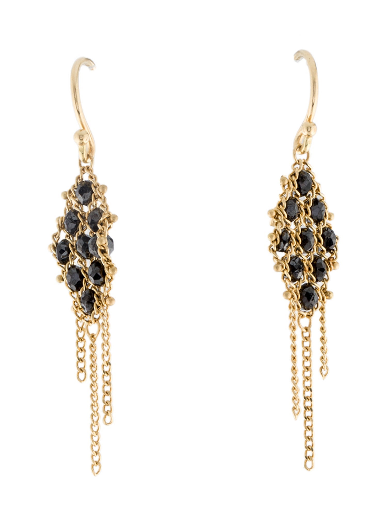 Earrings Amáli 18K Diamond Woven Lattice Drop