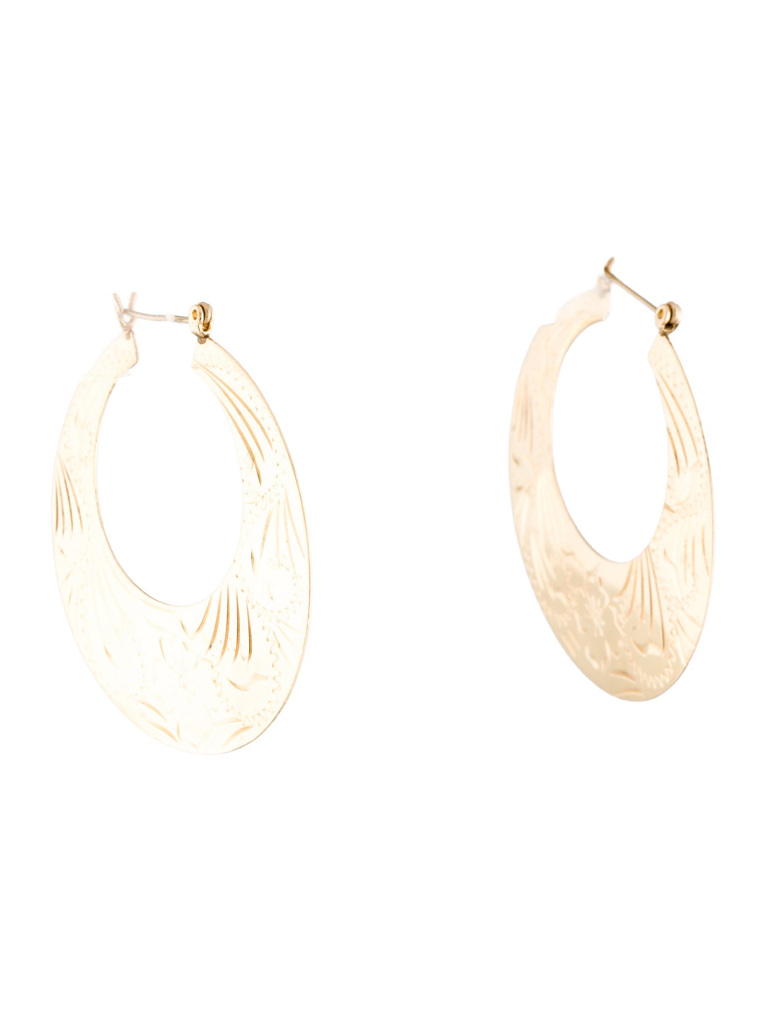 Earrings 14K Textured Hoop