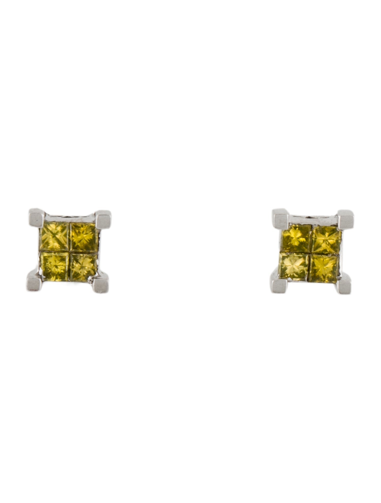 Earrings 14K Diamond Square Stud