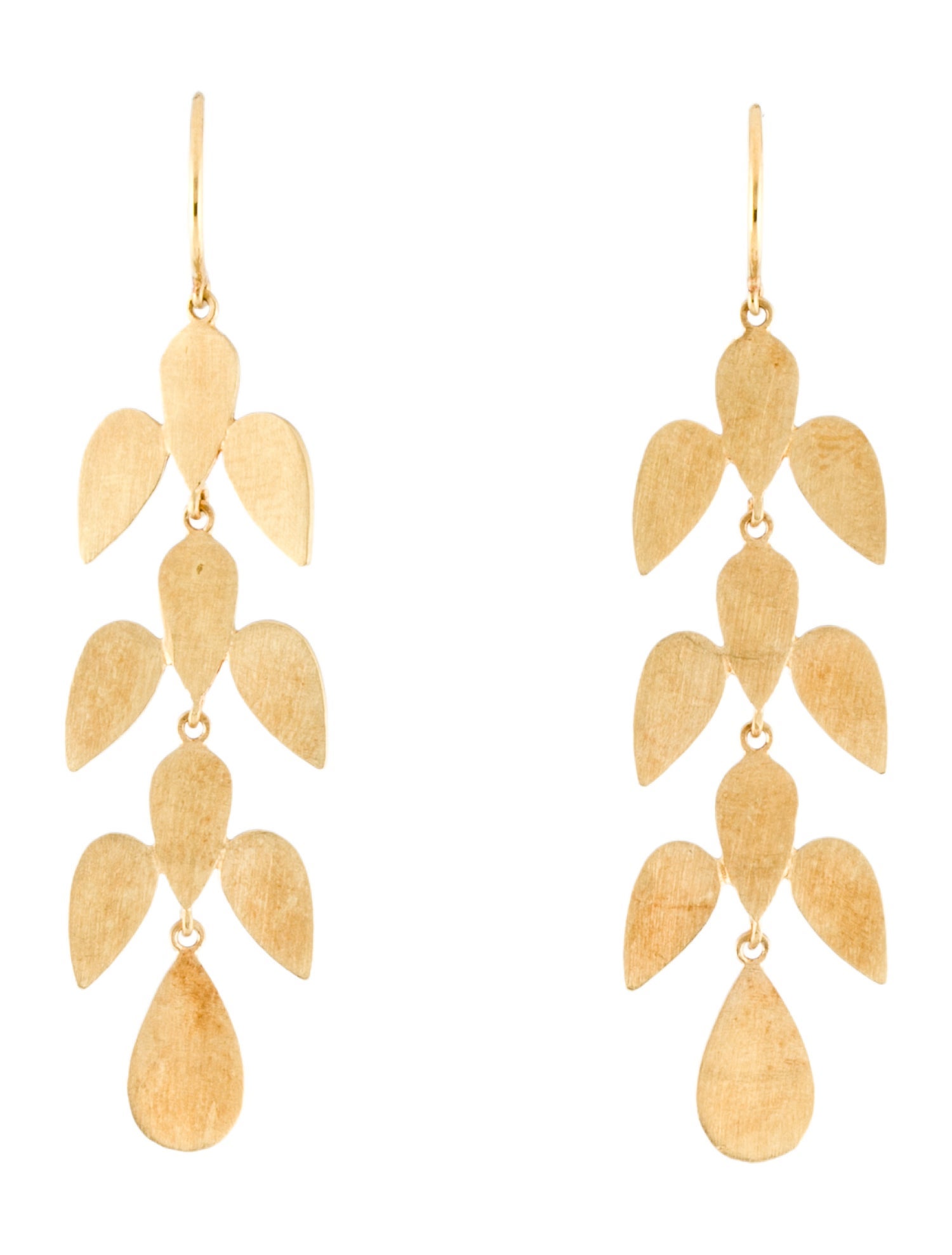 Earrings 18K Leaf Motif Drop