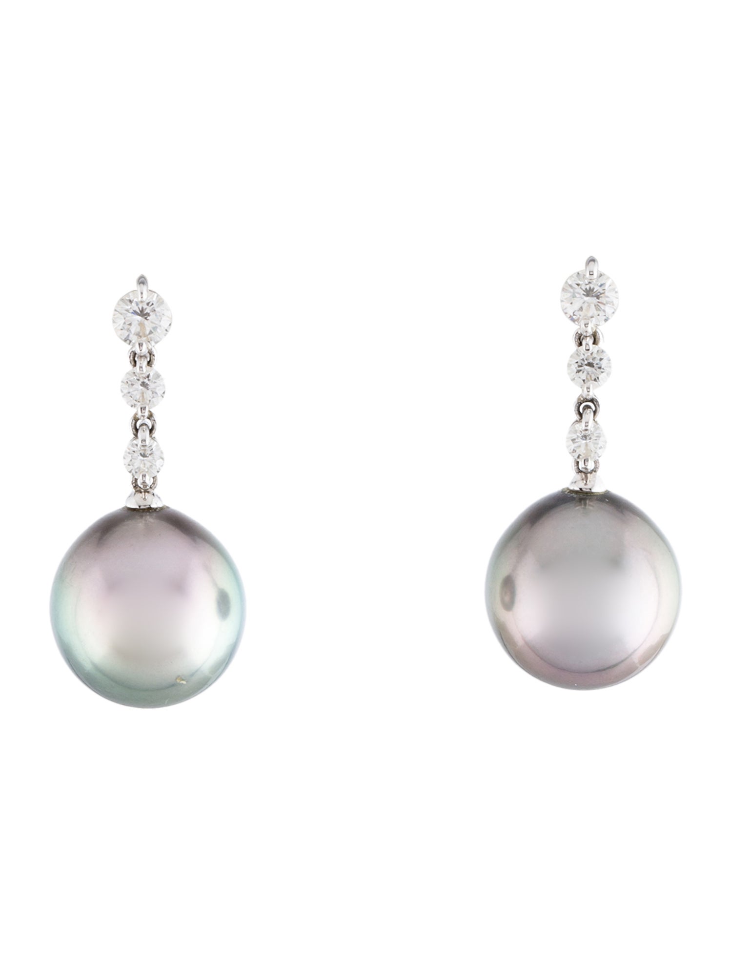 Earrings 18K Pearl & Diamond Drop