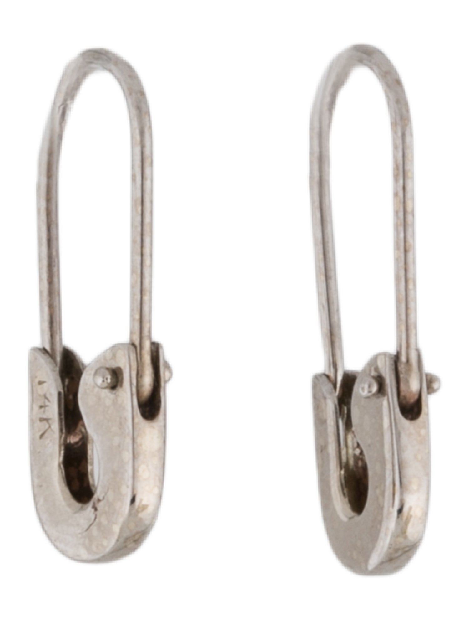 Earrings 14K Safety Pin Drop