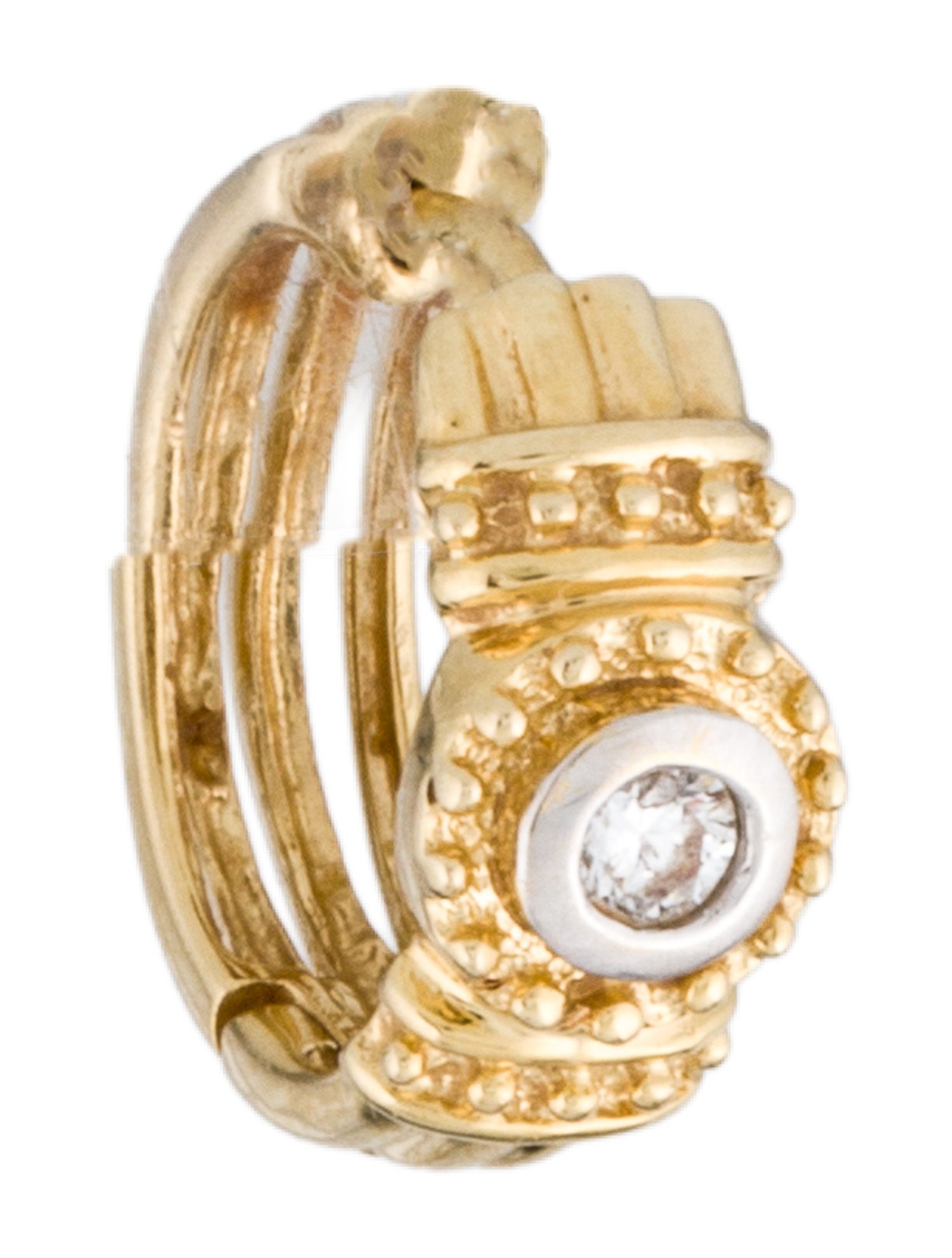 Earrings 14K Diamond Single Huggie Earring