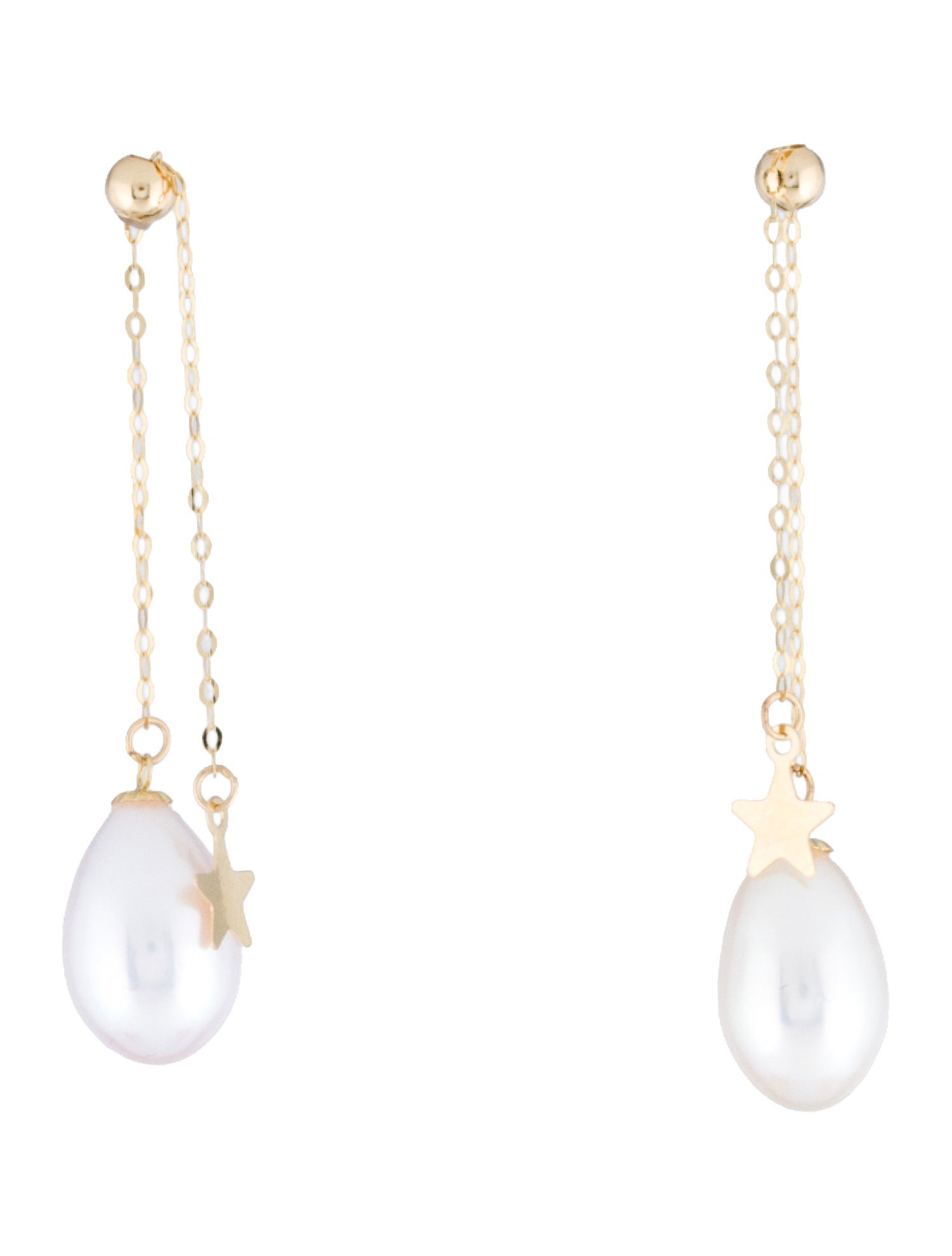 Earrings 18K Pearl Star Drop