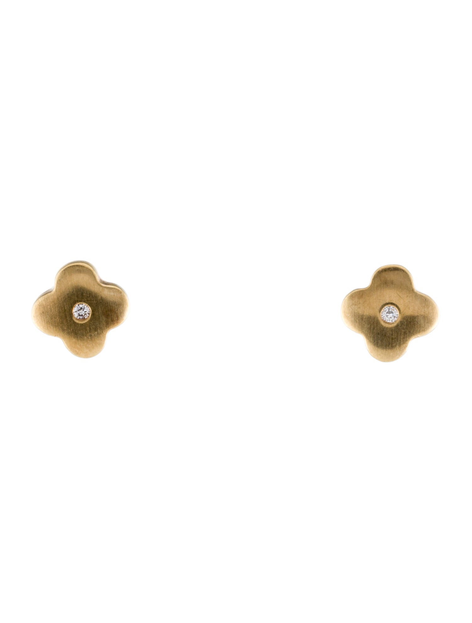 Earrings 18K Diamond Flower Stud