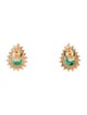 Earrings 14K Emerald & Diamond Stud Earrings