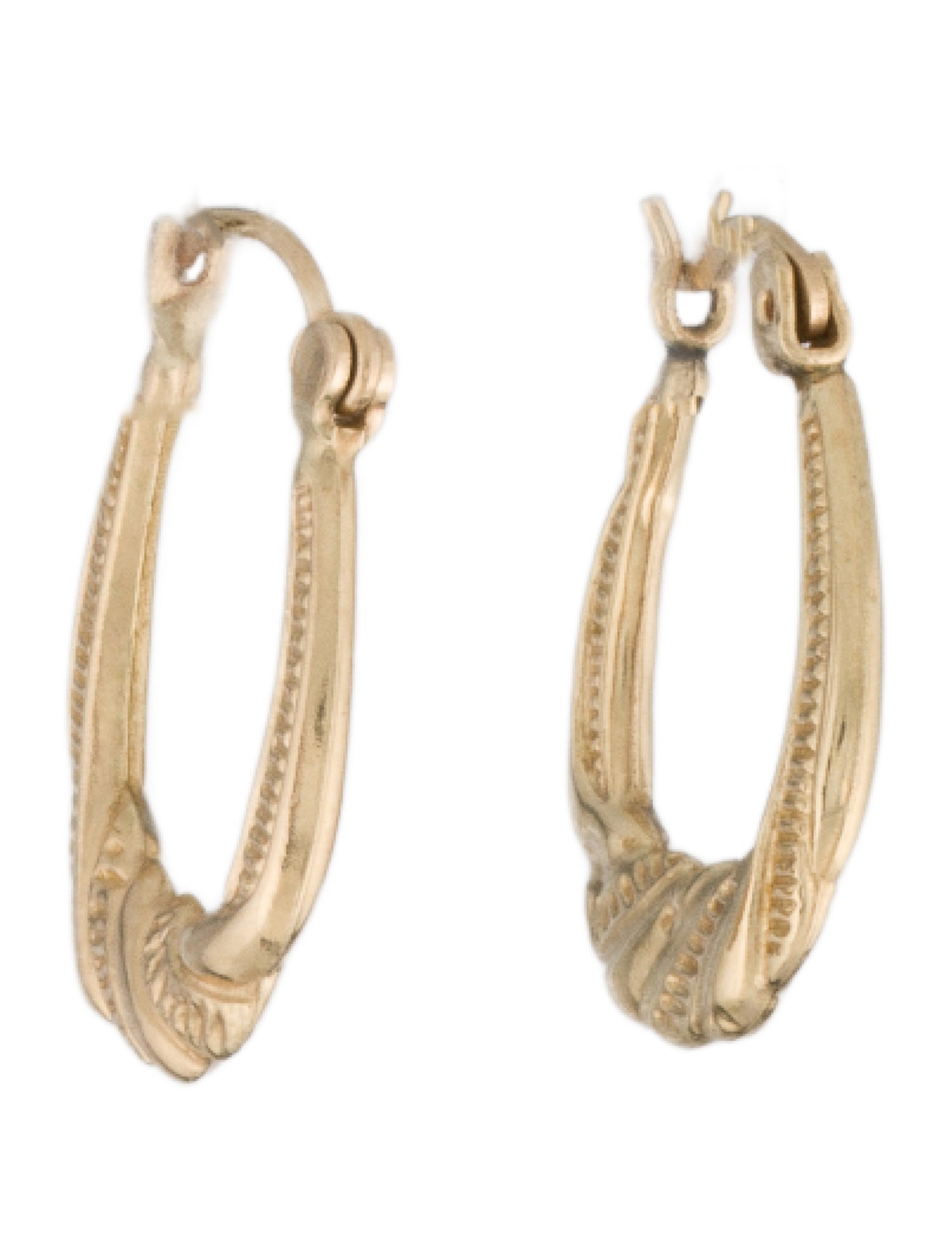Earrings 14K Textured Hoop Earings
