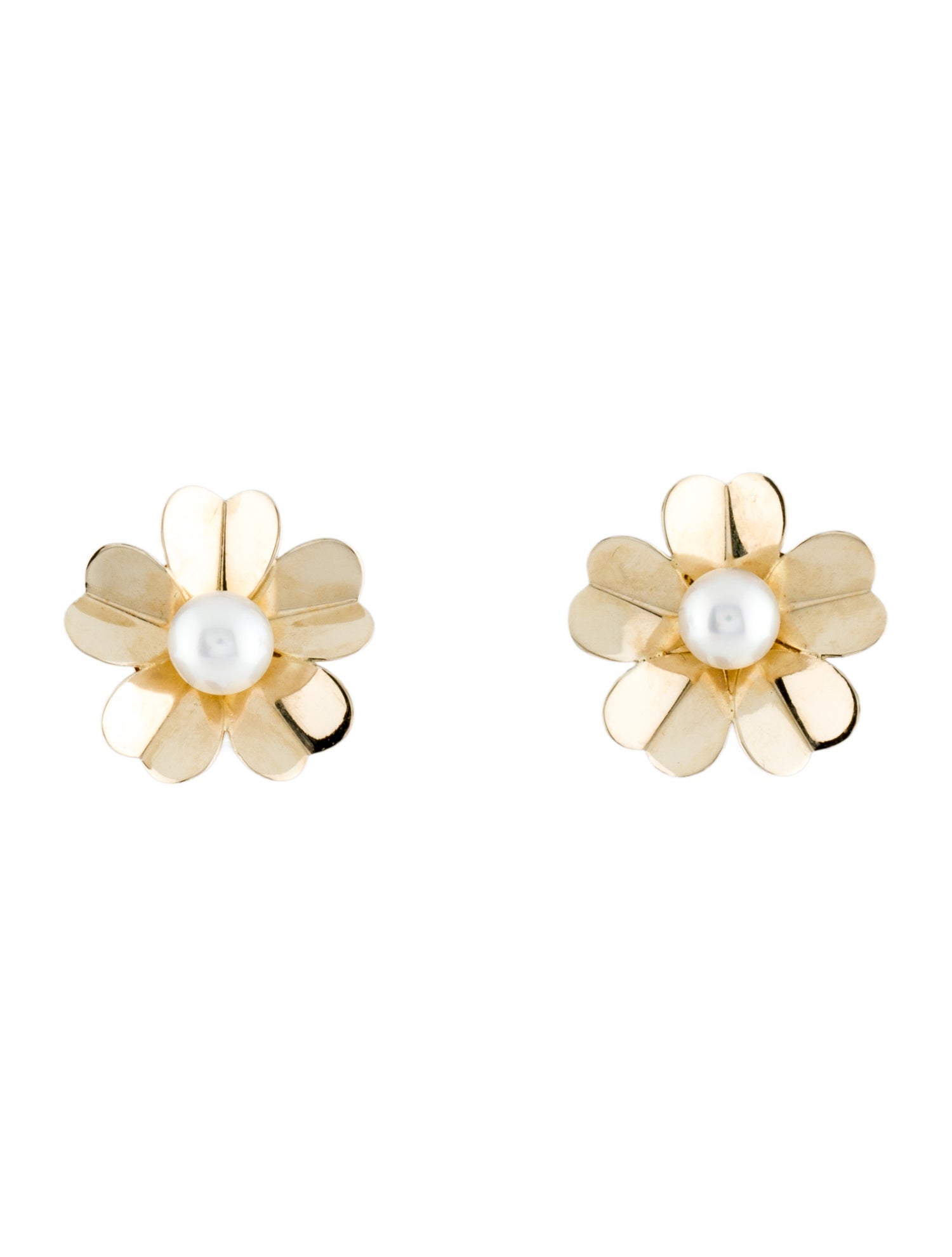 Earrings 14K Pearl Flower Stud