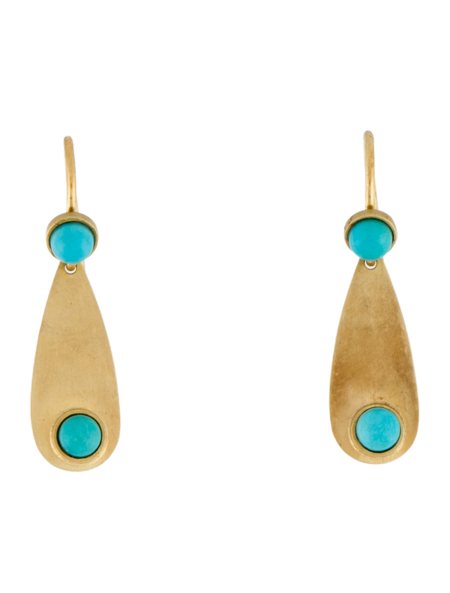 Earrings 18K Turquoise Drop