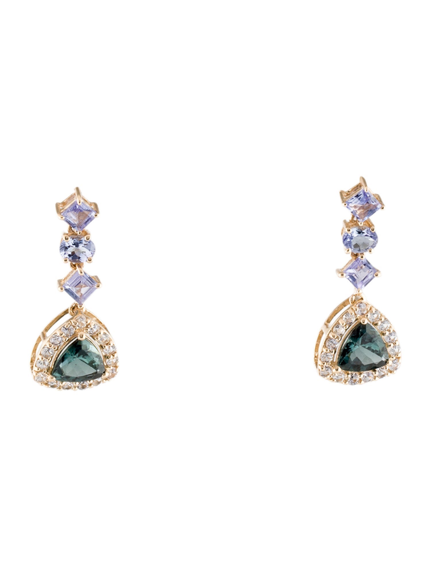 Earrings 14K Multistone Drop