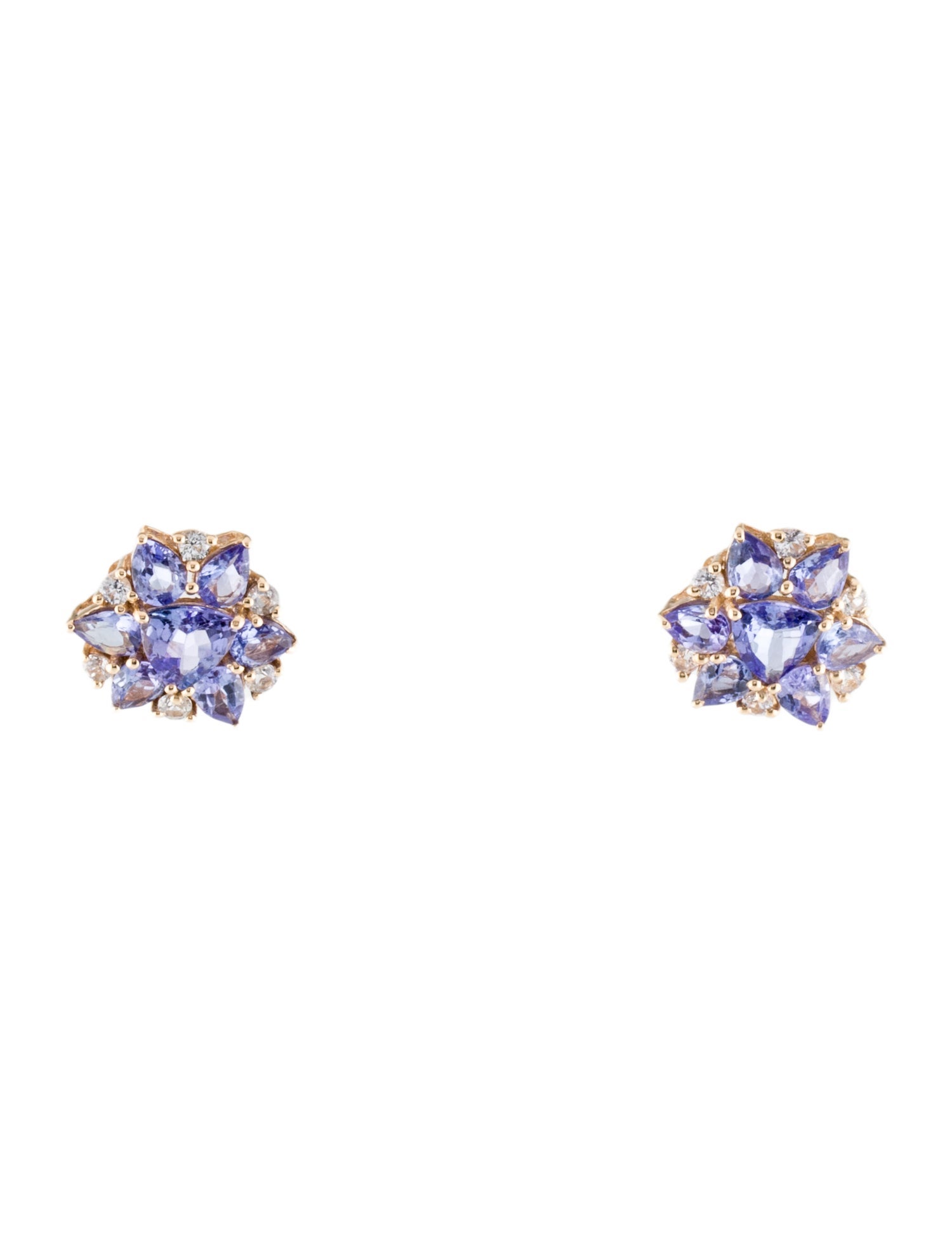 Earrings 14K Tanzanite & Sapphire Stud