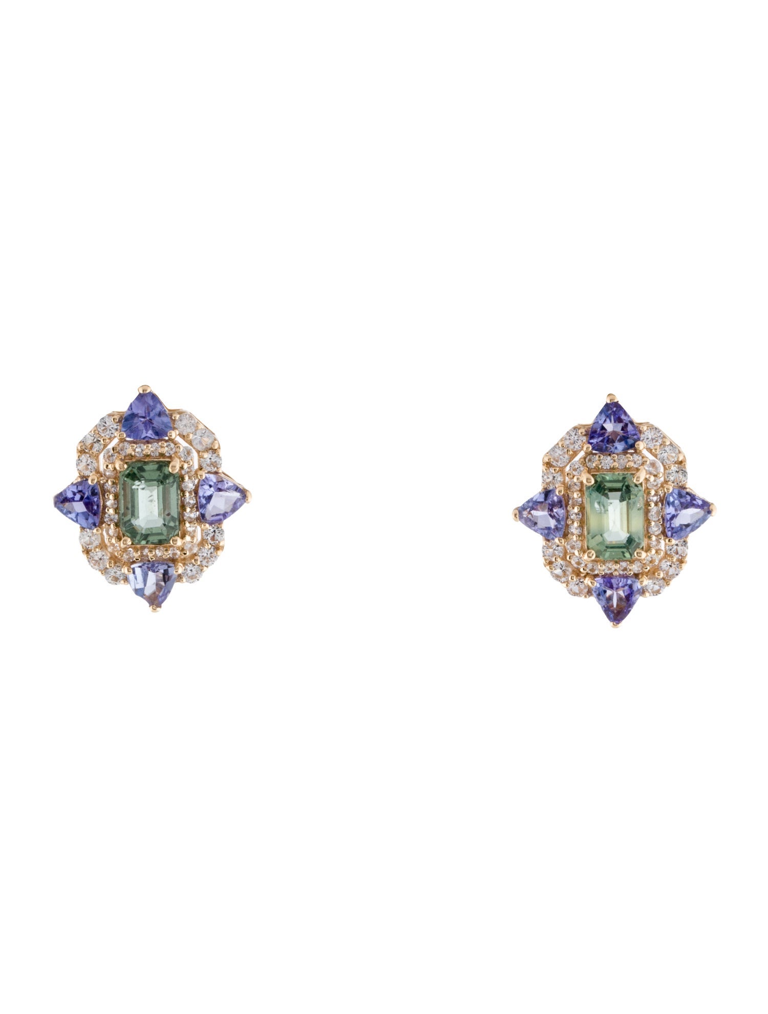 Earrings 14K Multi-Stone Studs