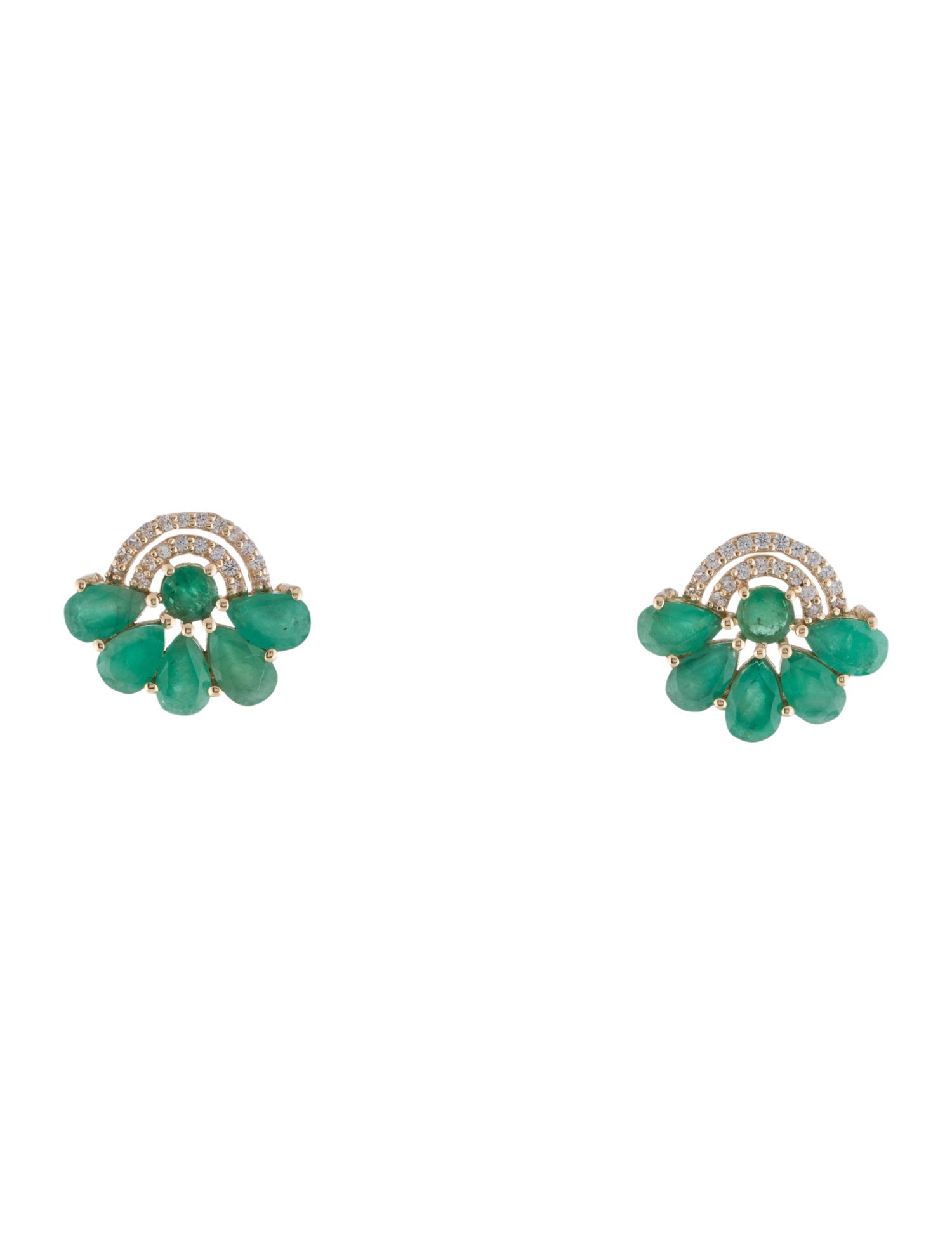 Earrings 14K 1.80ctw Emerald & Sapphire Stud Earrings