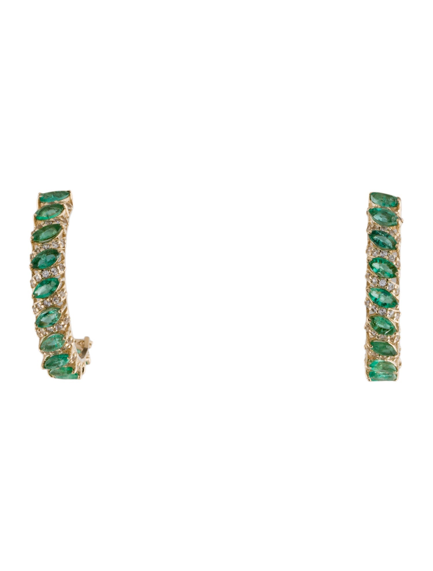 Earrings 14K 1.00ctw Emerald & Sapphire Drop Earrings