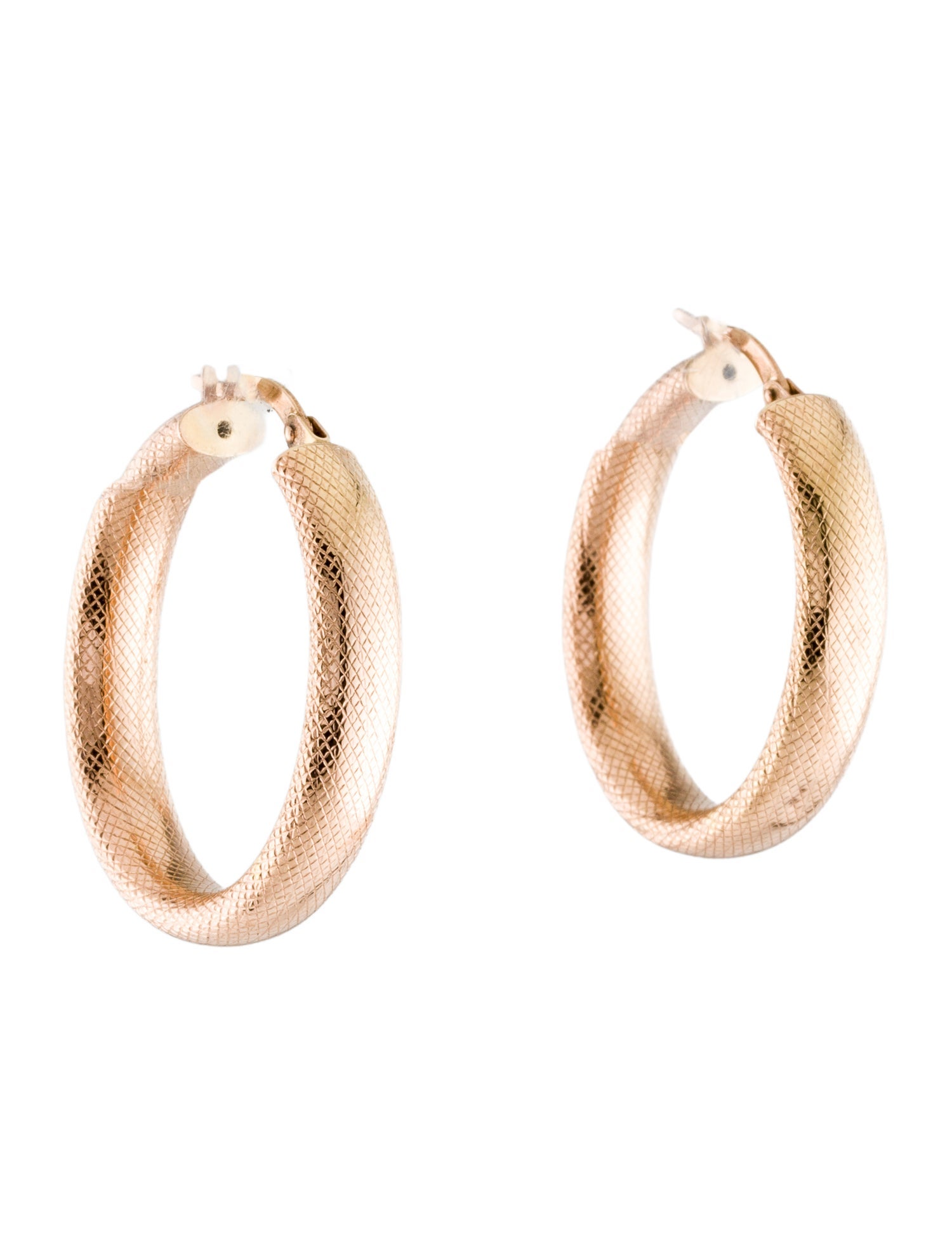 Earrings 18K Textured Hoop