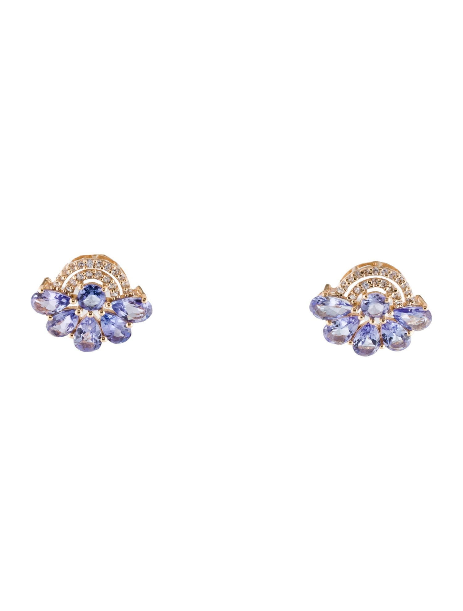 Earrings 14K 1.95ctw Tanzanite & Sapphire Stud