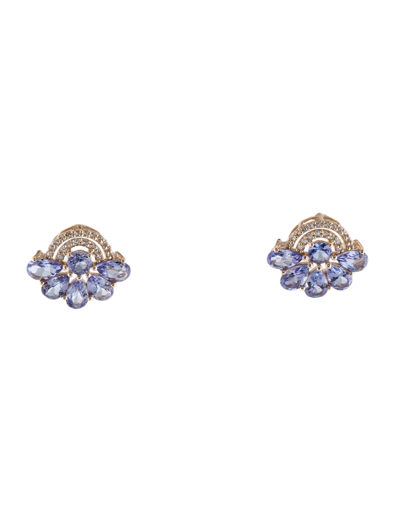 Earrings 14K 1.95ctw Tanzanite & Sapphire Stud