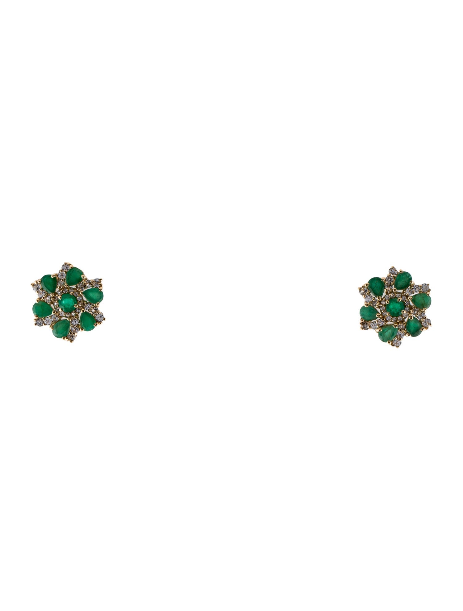 Earrings 14K Emerald & Sapphire Stud