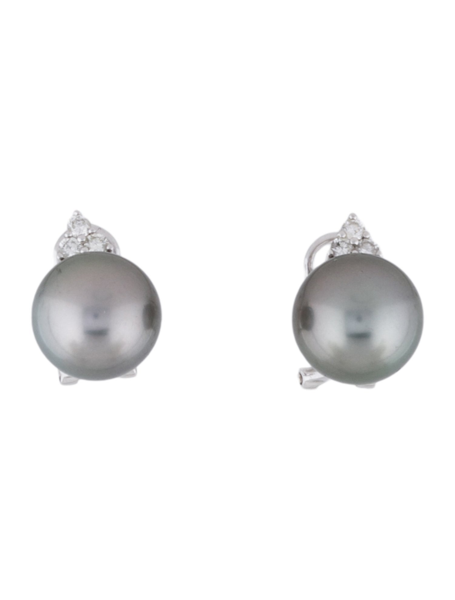 Earrings 18K Pearl & Diamond Earclips