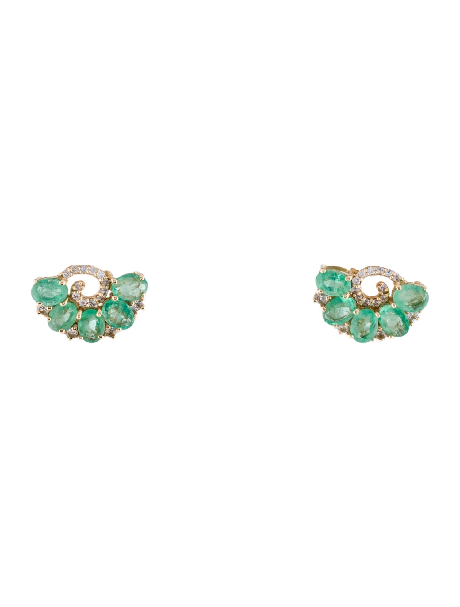 Earrings 14K 1.08ctw Emerald & Sapphire Stud Earrings