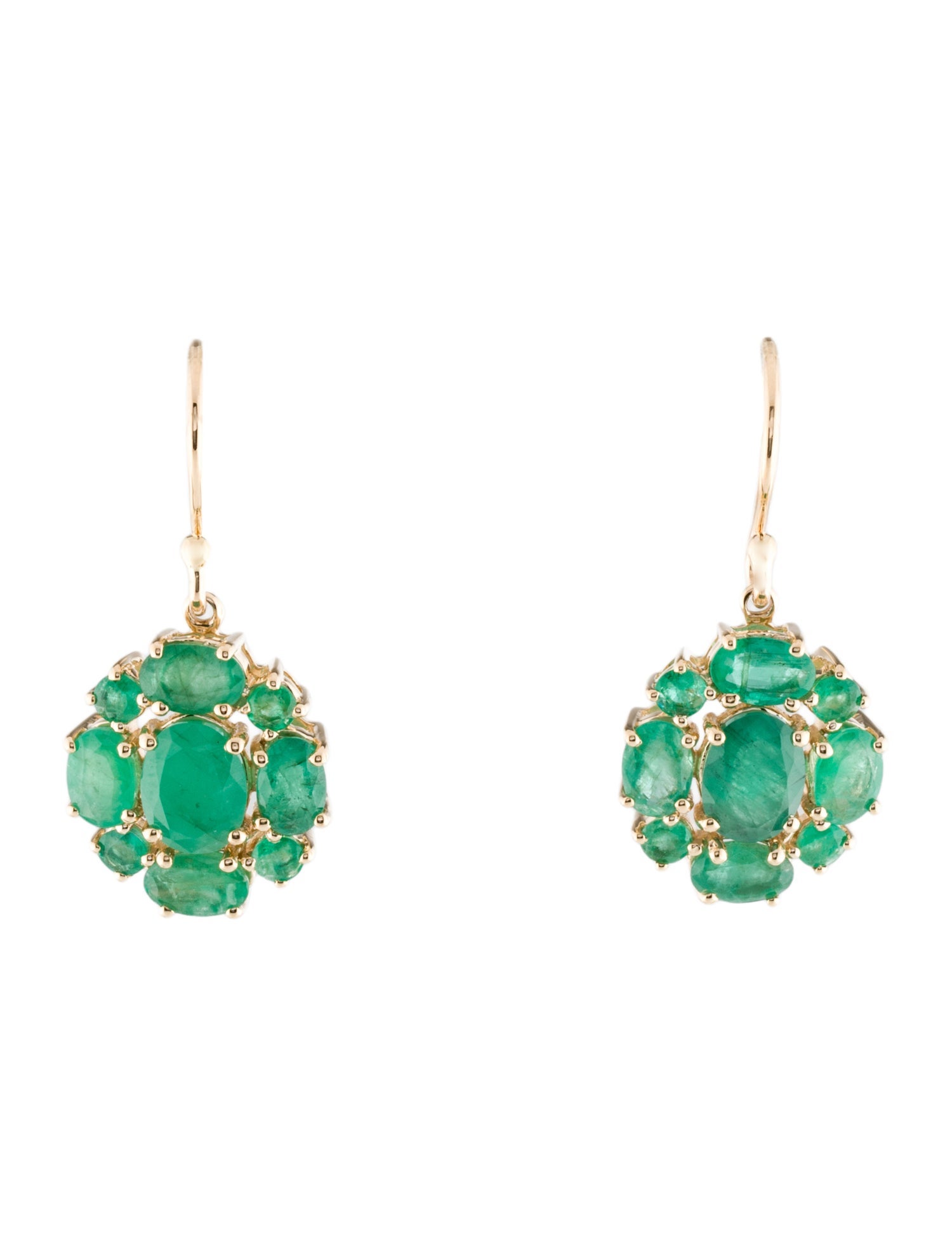 Earrings 14K 4.81ctw Emerald Drop Earrings