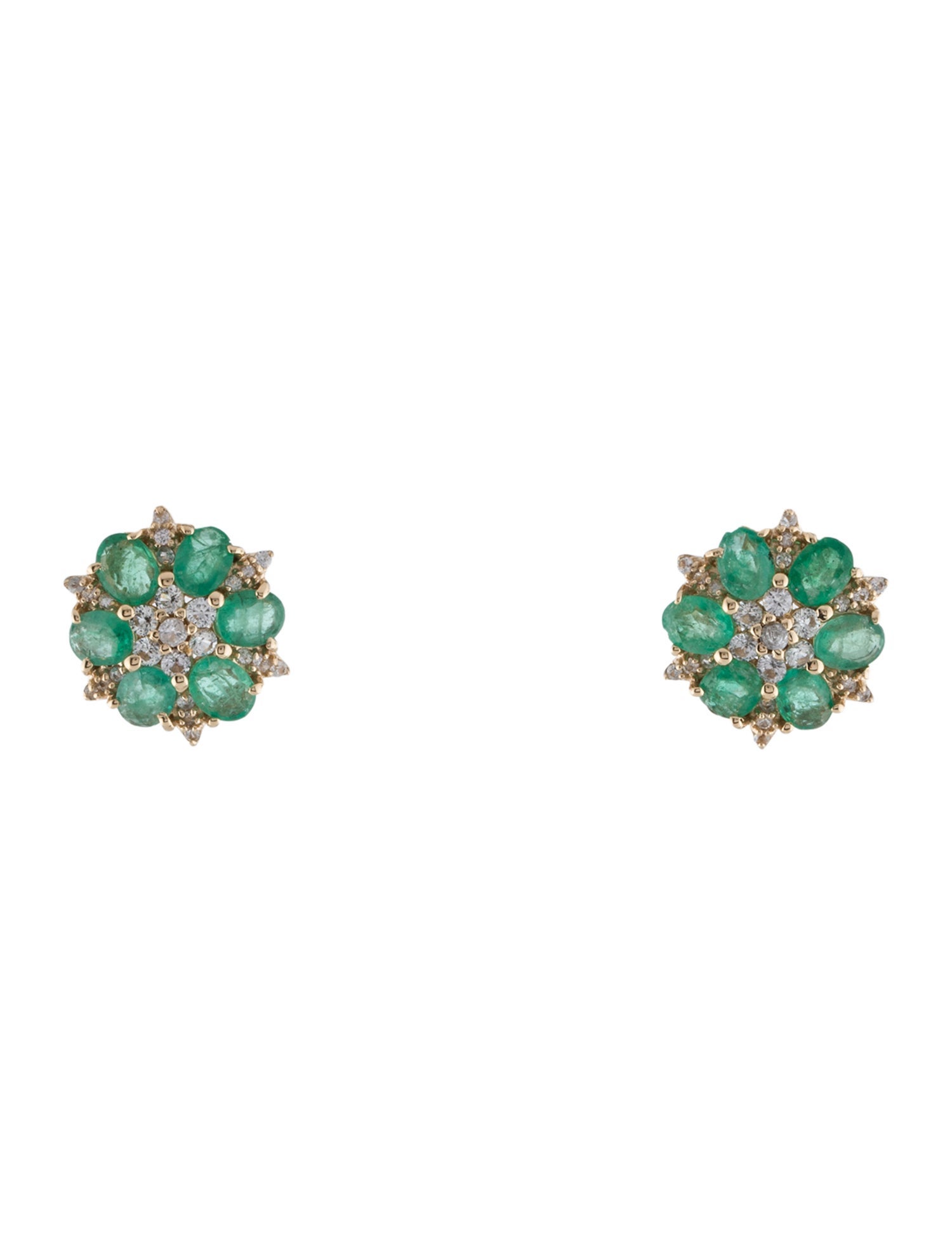 Earrings 14K 1.29ctw Emerald & Sapphire Stud Earrings