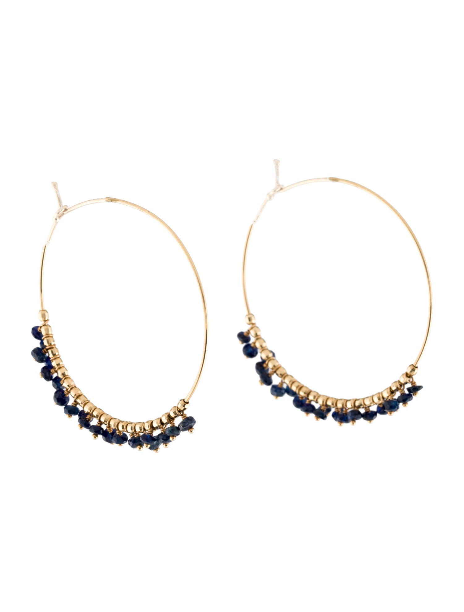 Earrings 14K Sapphire Hoop Earrings