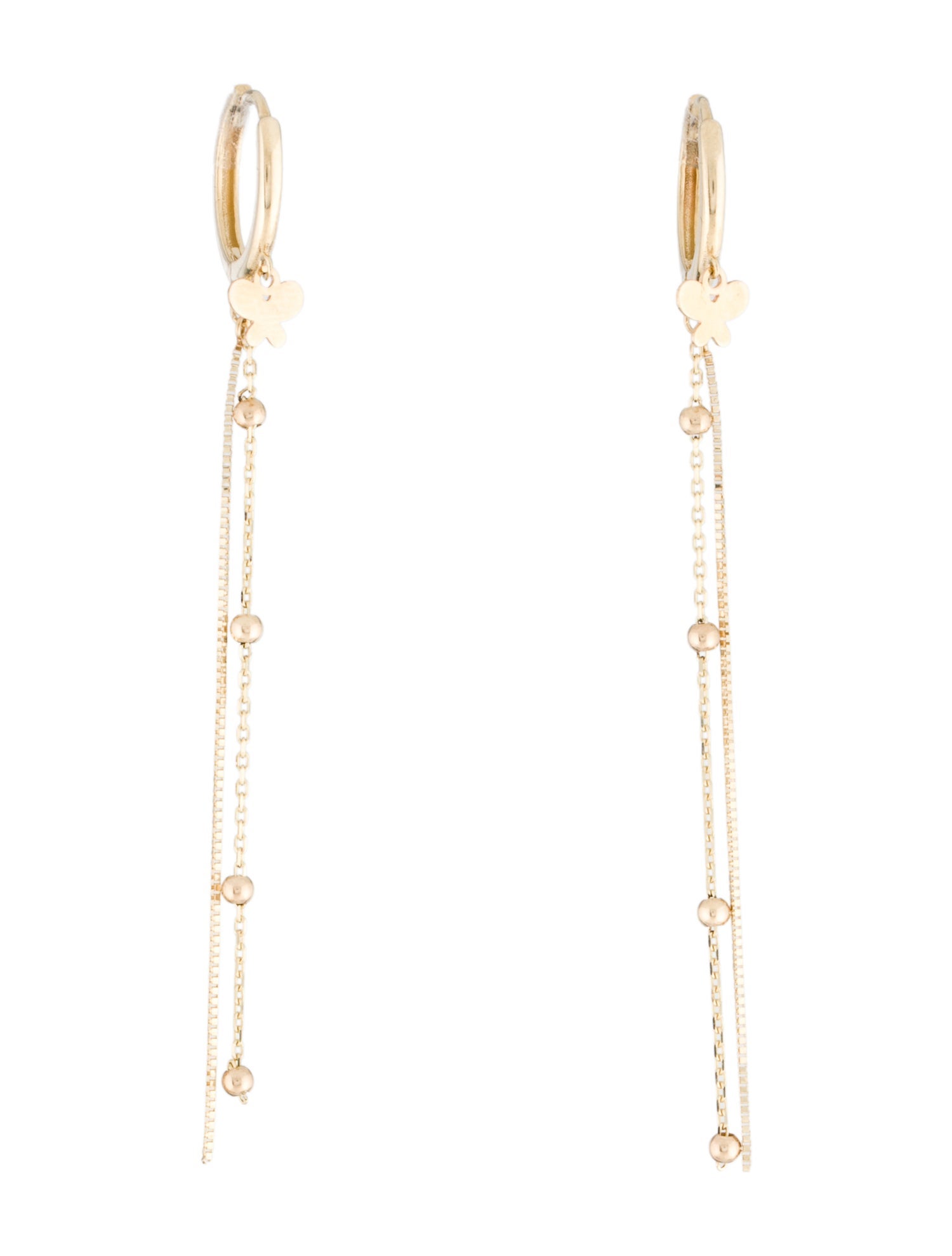 Earrings 14K Butterfly Huggie Drop