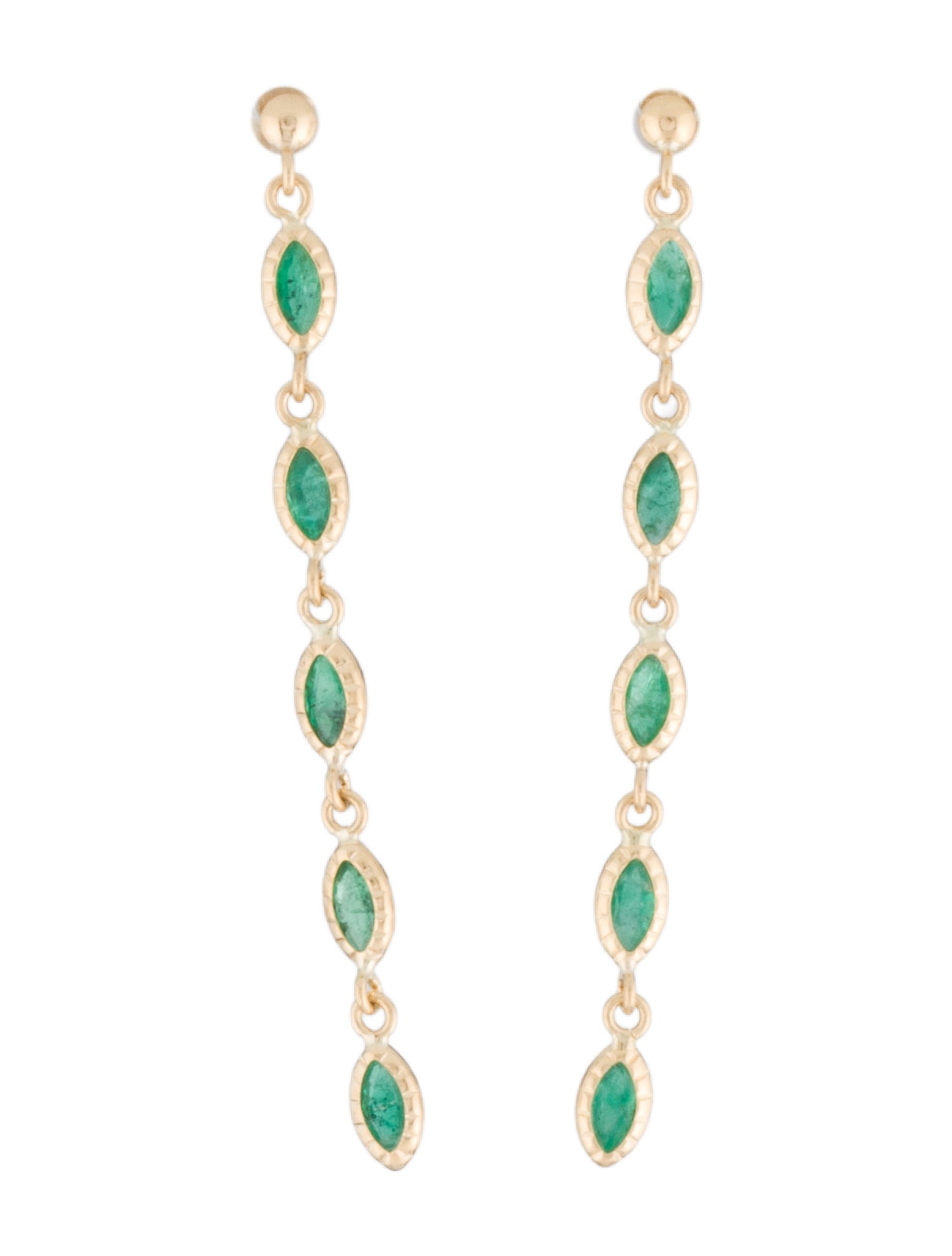 Earrings 18K Emerald Drop