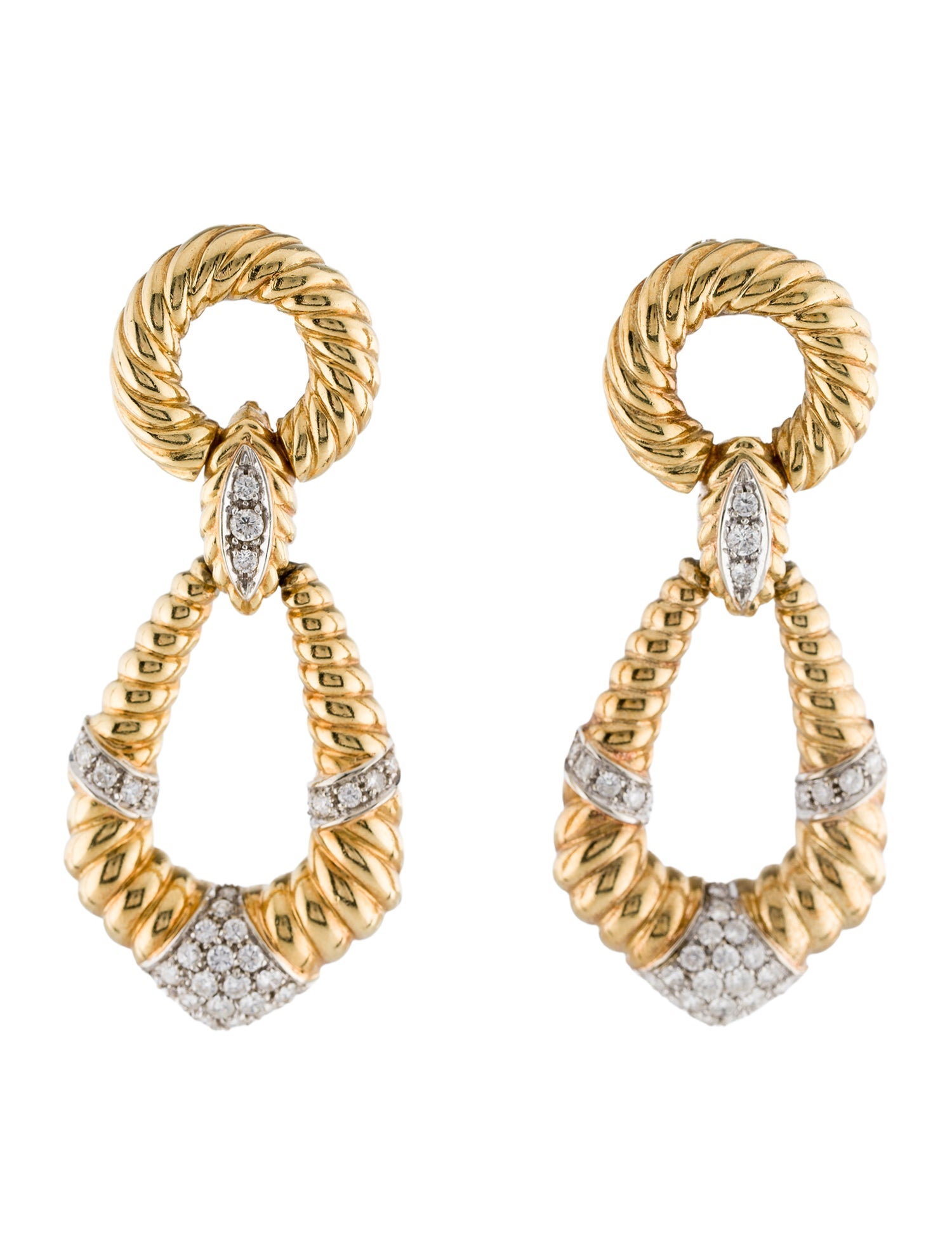 Earrings 18K 2.50ctw Diamond Clip-On Drop
