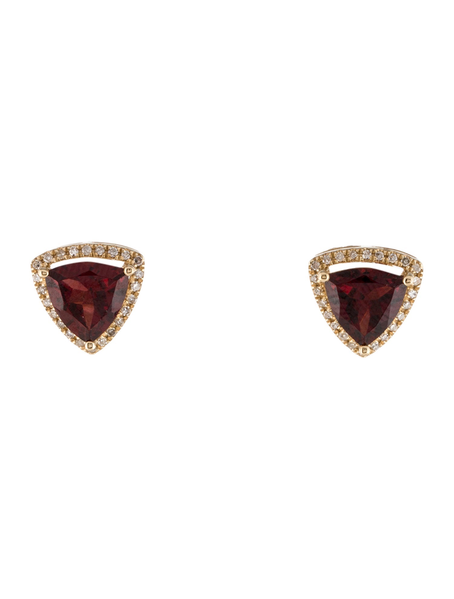 Earrings 14K 2.56ctw Garnet & Diamond Stud