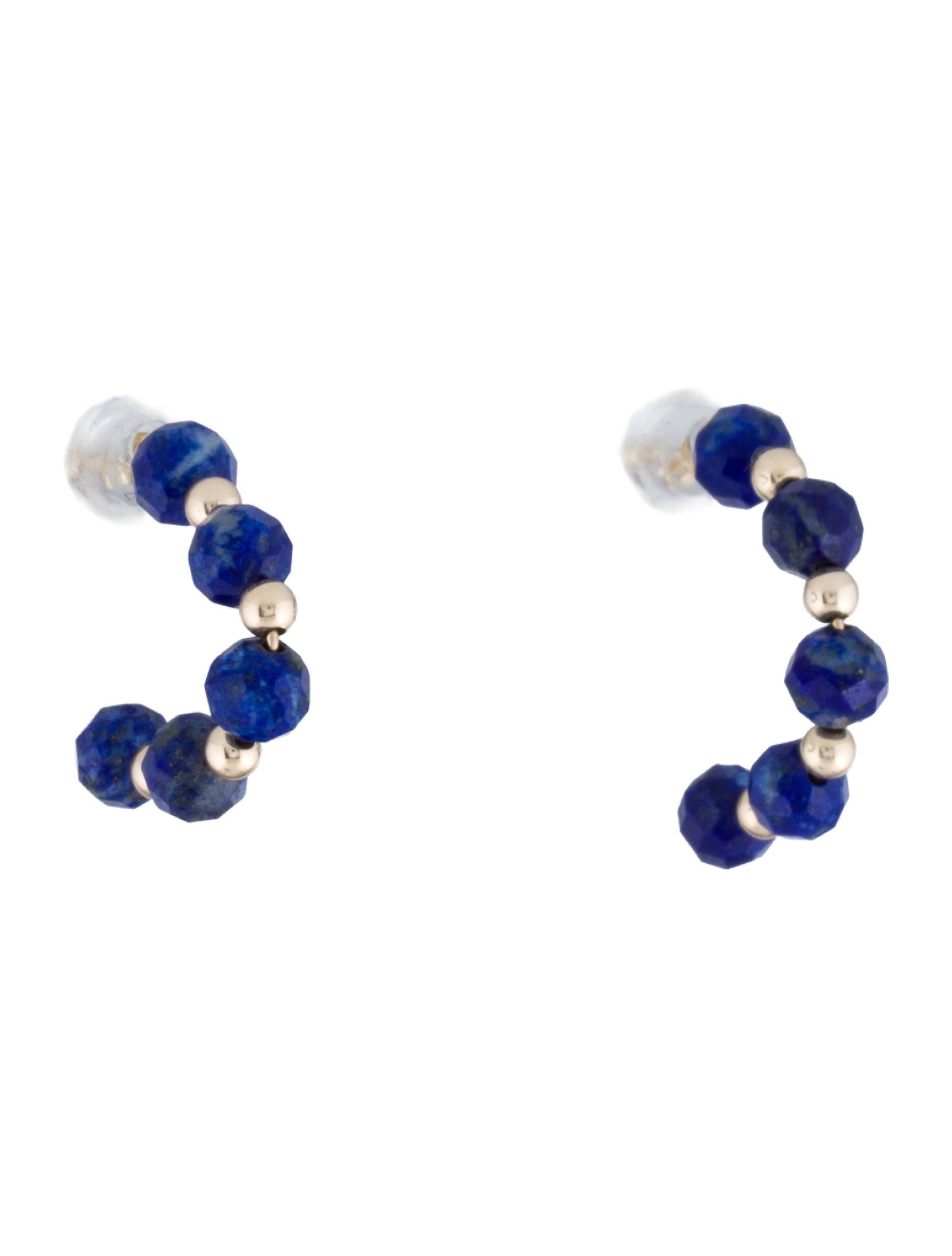 Earrings 14K Lapis Lazuli Half-Hoop Drop