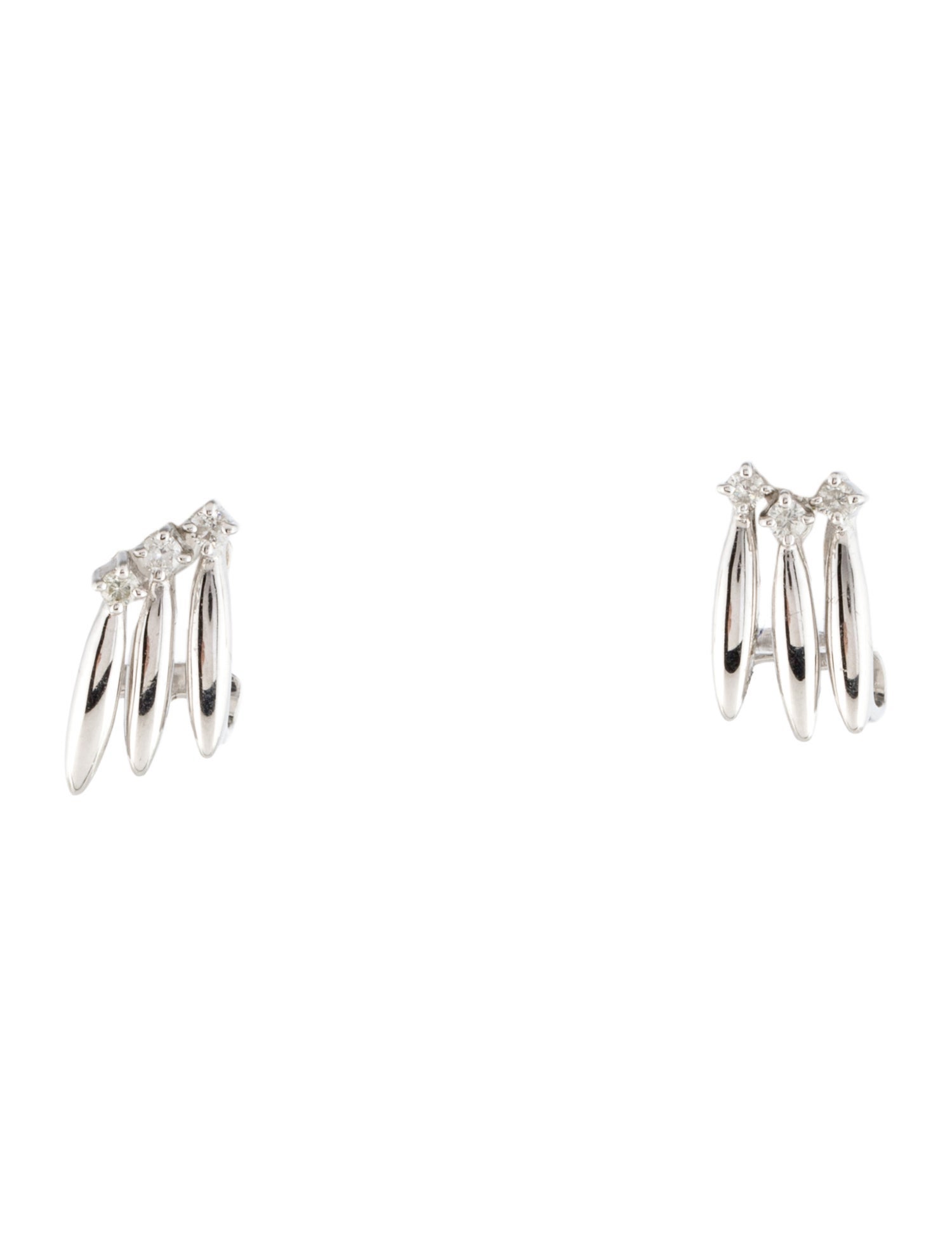 Earrings 14K Diamond J Stud