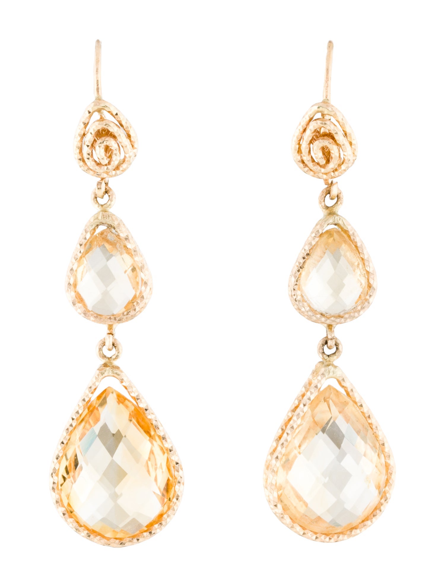 Earrings 14K Citrine Drop