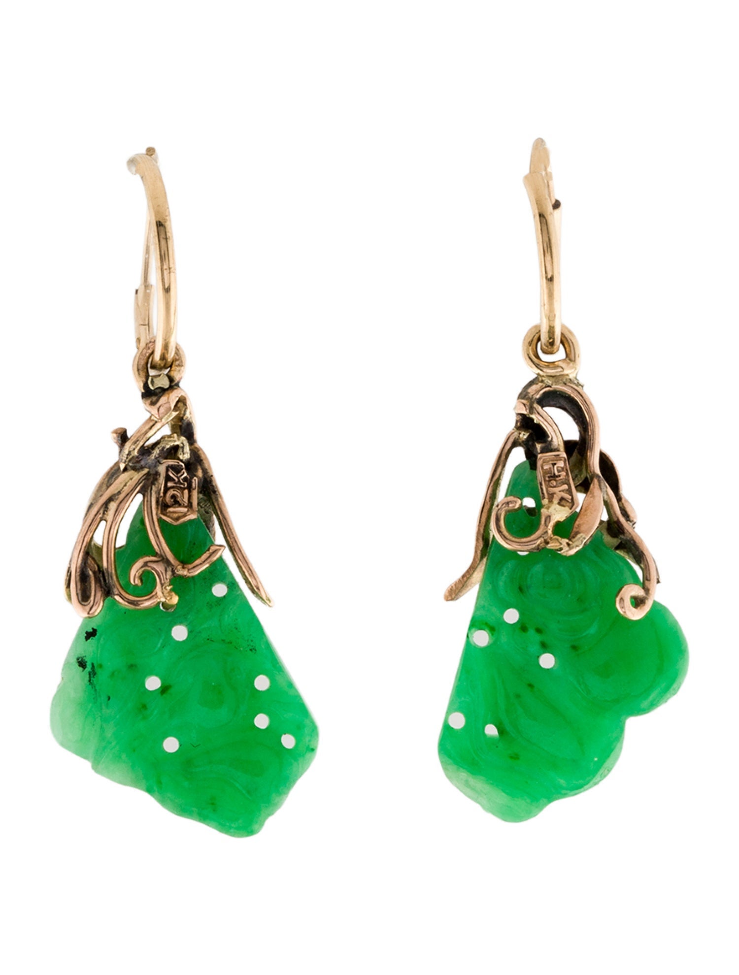 Earrings 14K Jadeite Drop Earrings