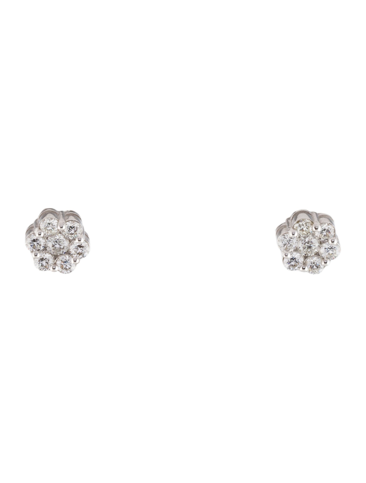 Earrings 14K Diamond Flower Stud Earrings