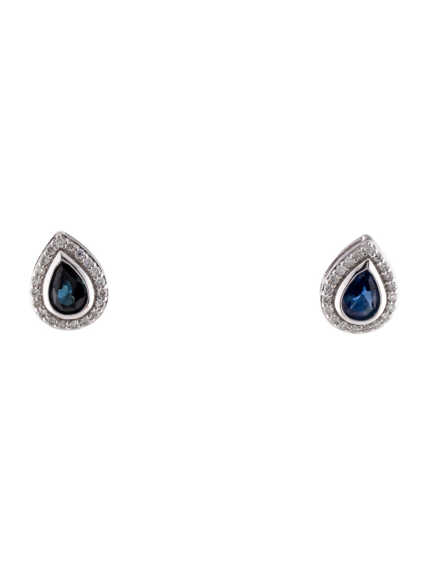 Earrings 14K 1.40ctw Sapphire & Diamond Stud Earrings