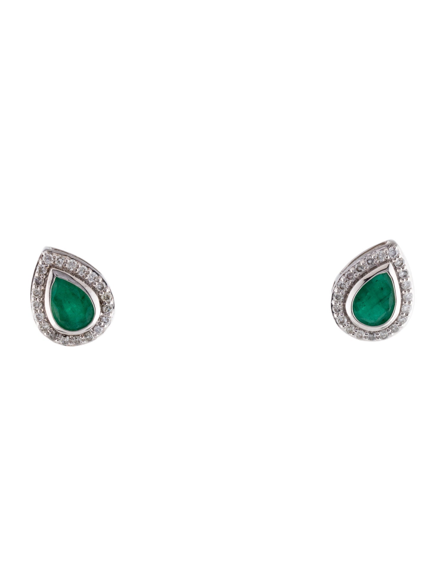 Earrings 14K 1.28ctw Emerald & Diamond Stud Earrings