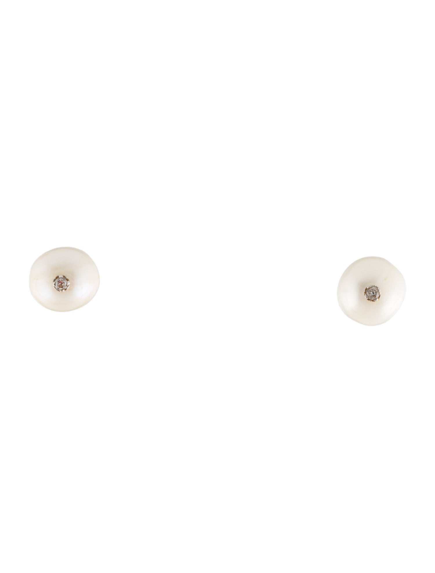 Earrings 14K Pearl & Diamond Stud