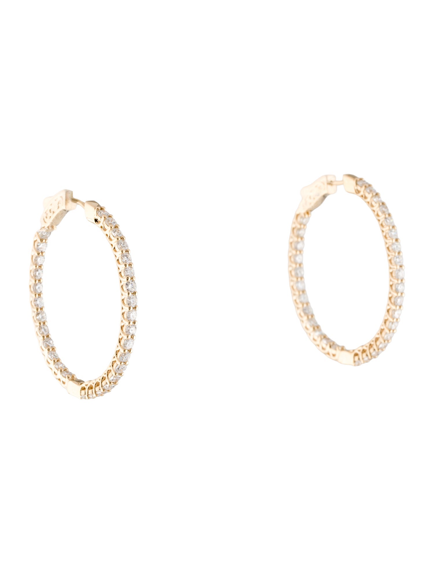 Earrings 14K 3.07ctw Diamond Inside-Out Hoop