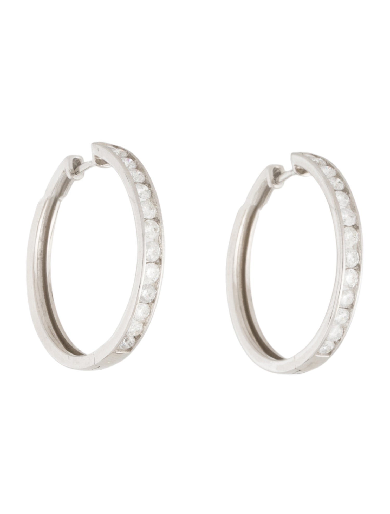 Earrings 14K 1.04ctw Diamond Hoop