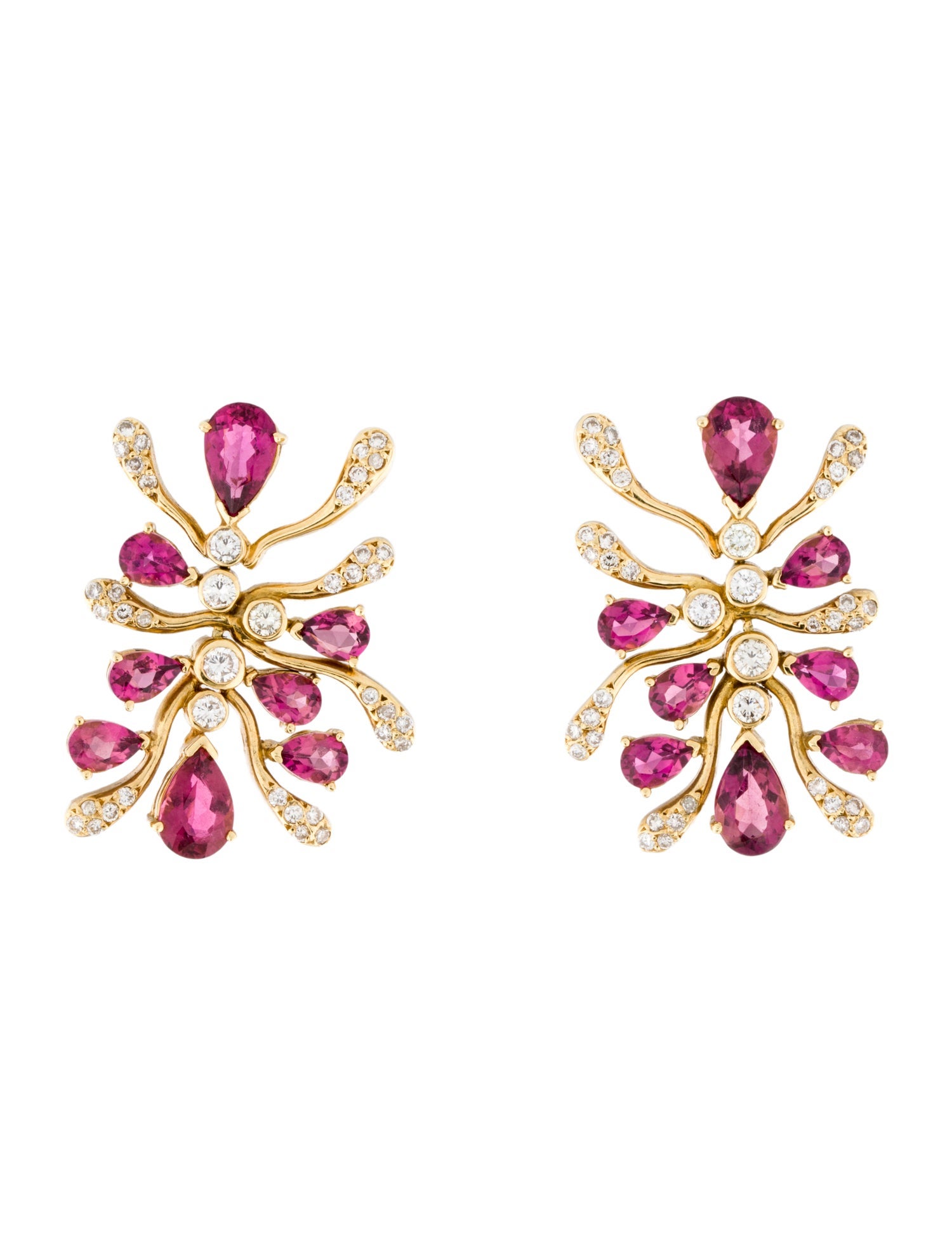 Earrings 18K 9.56ct Tourmaline & Diamond Drop Earrings