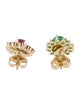 Earrings 14K Emerald & Ruby Stud Earrings