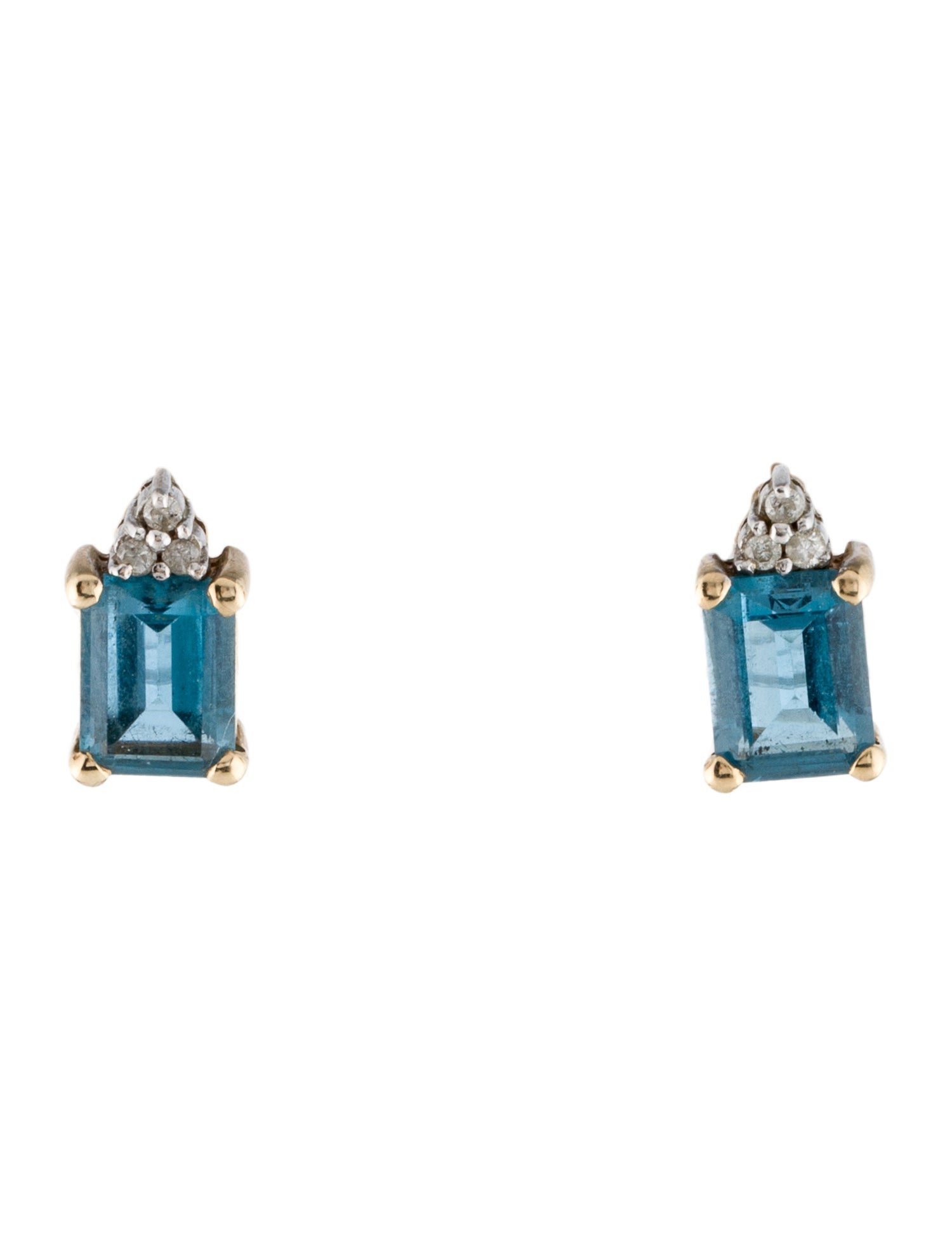 Earrings 14K 3.13ctw Topaz & Diamond Studs