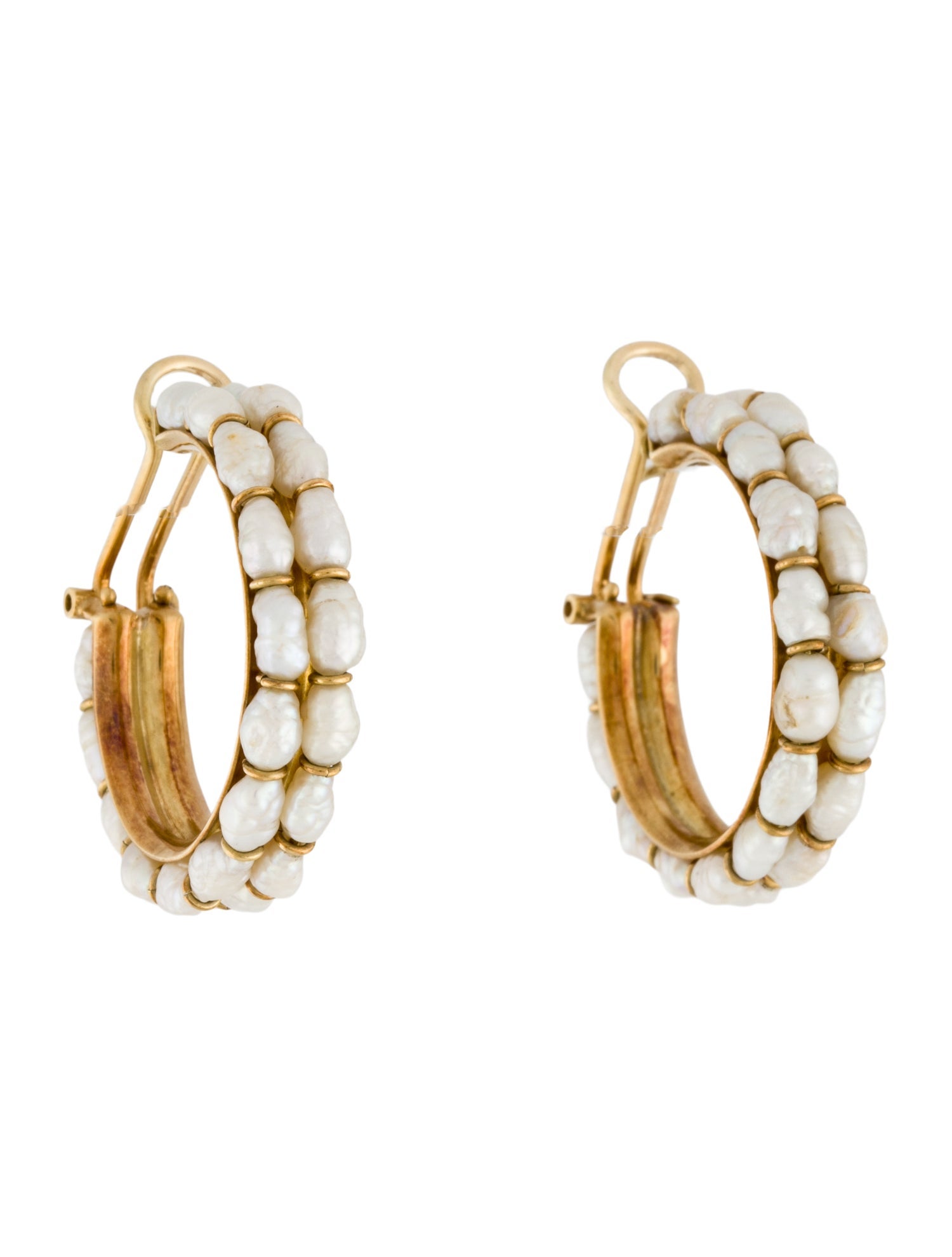 Earrings 18K Pearl Hoop
