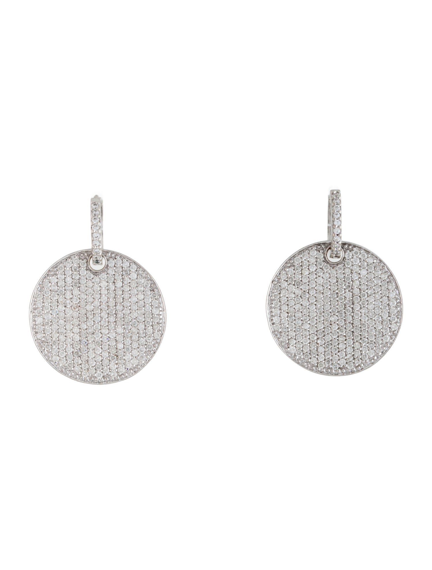 Earrings 14K 2.71CT Diamond Disc Drop