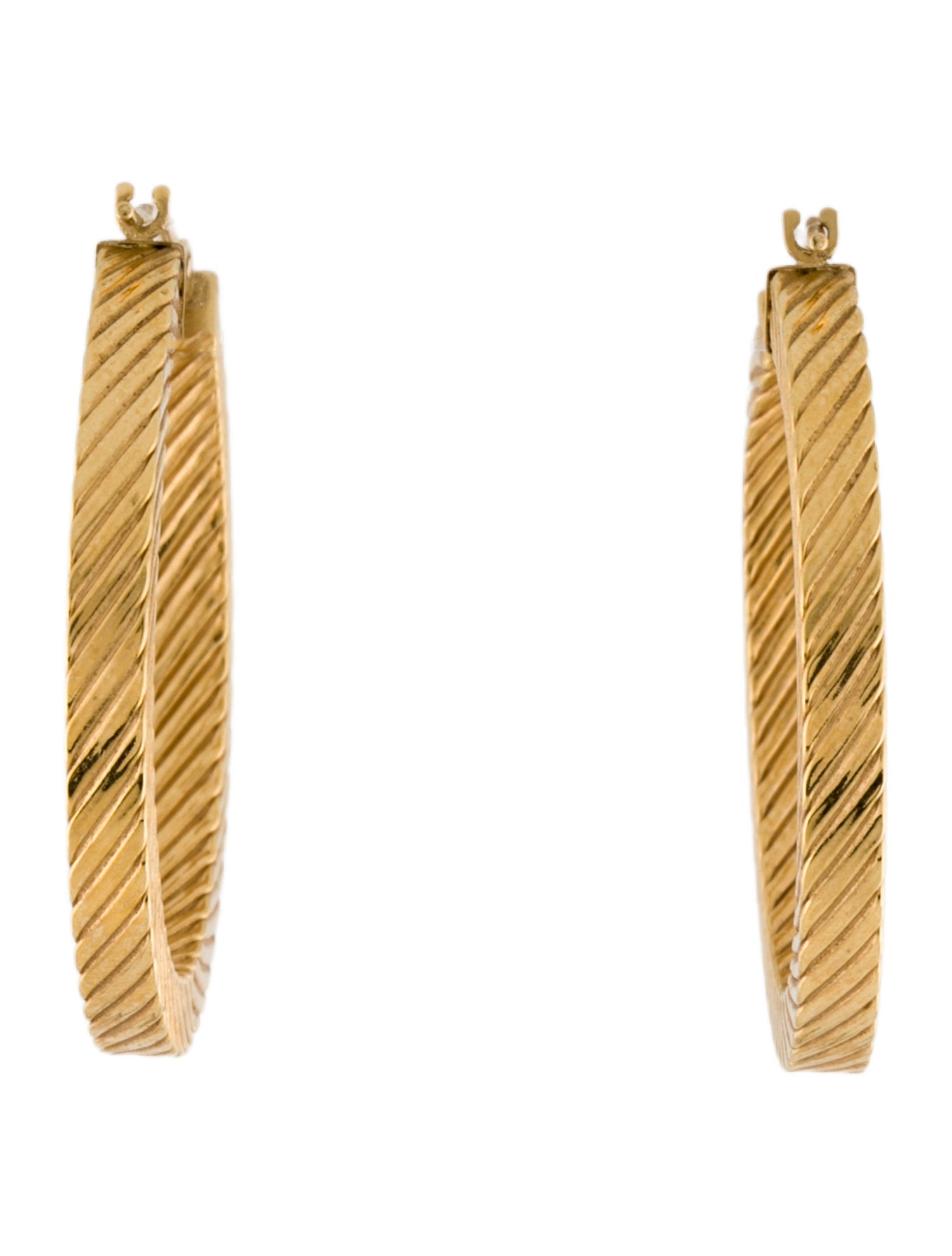 Earrings 18K Textured Hoop