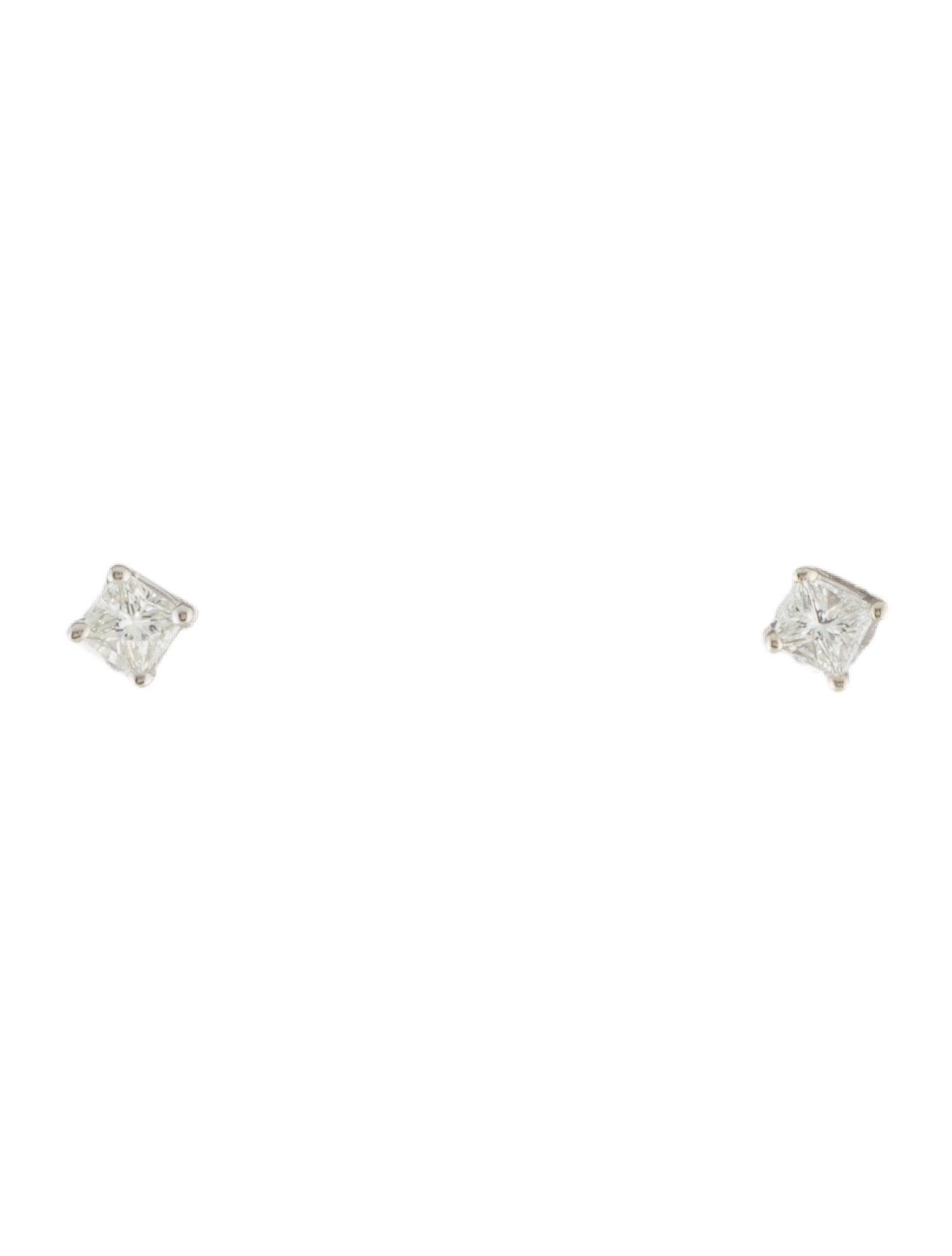 Earrings 14K Diamond Radiant Stud Earrings