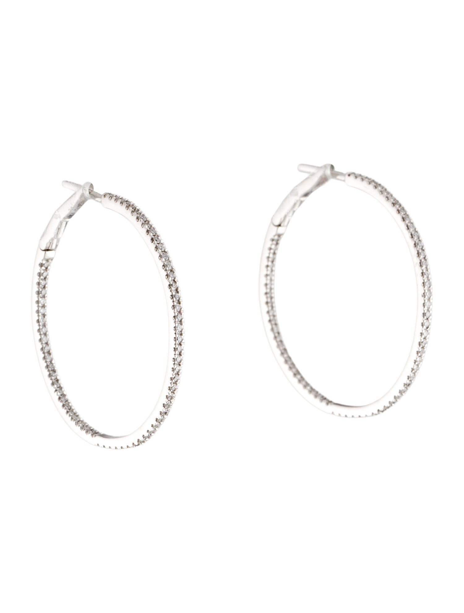 Earrings 14K Diamond Inside-Out Hoop